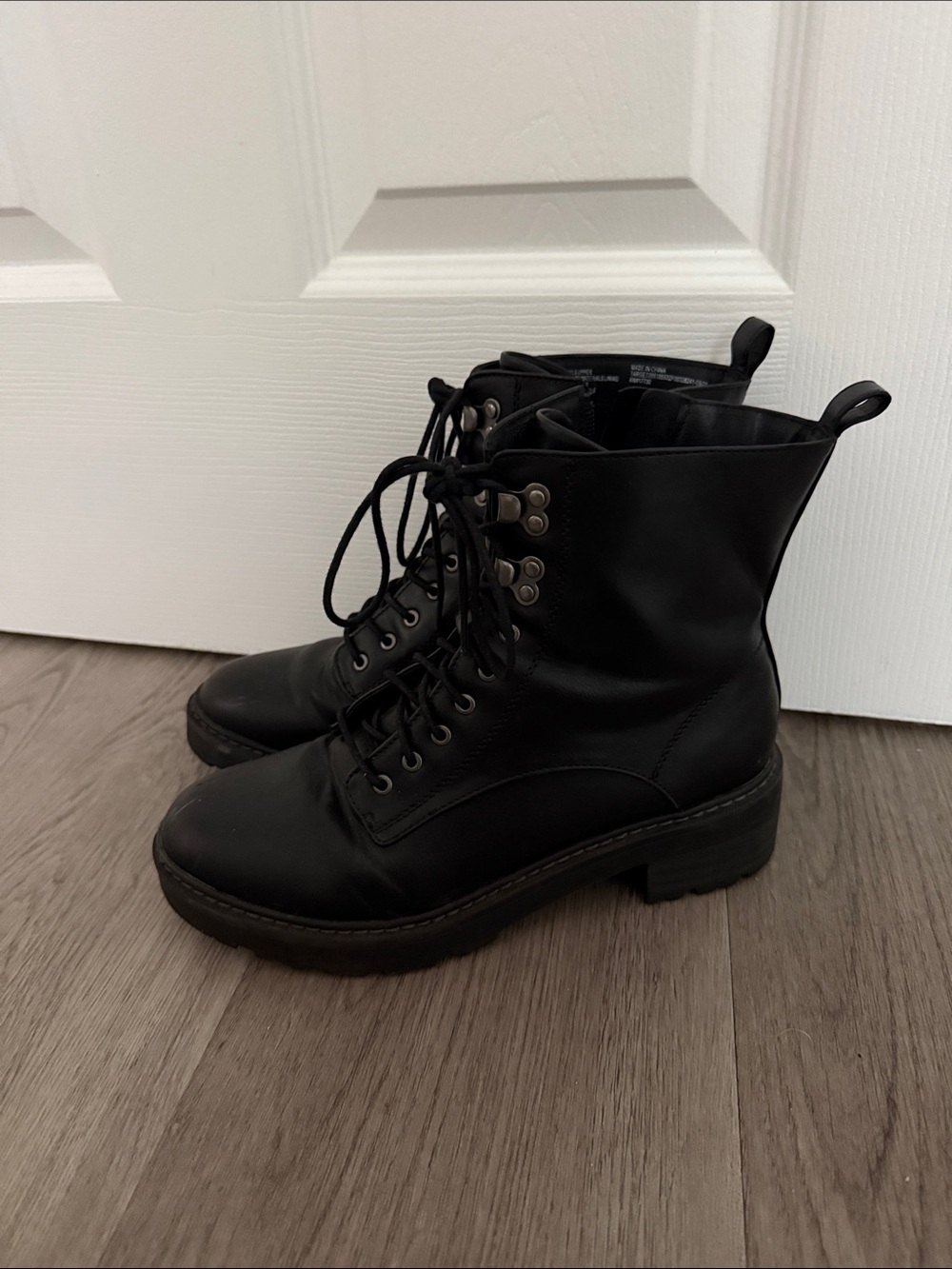 Women’s Black Lace-Up Combat Boots
